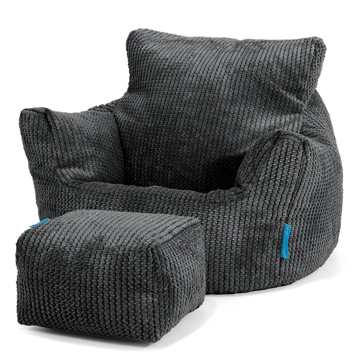Fauteuil Pouf Bambin 1-3 ans - Pompon Noir 02