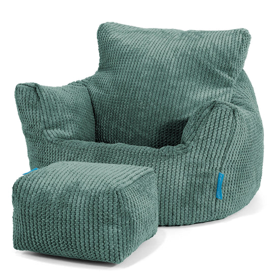 Fauteuil Pouf Bambin 1-3 ans - Pompon Vert Mousse 02