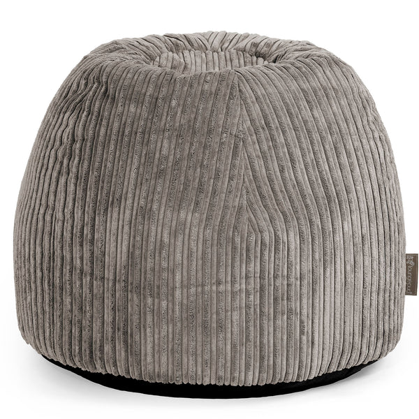 Tabouret Pouf de Coiffeuse - Côtelé Anthracite 01