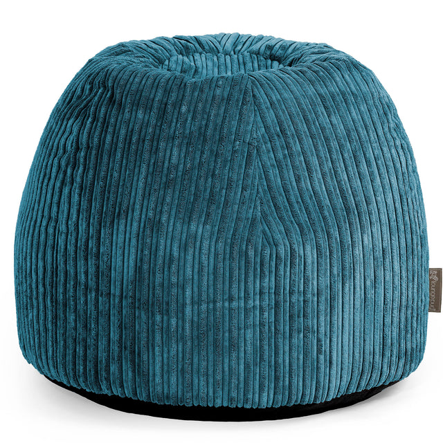 Tabouret Pouf de Coiffeuse - Côtelé Bleu Canard 01