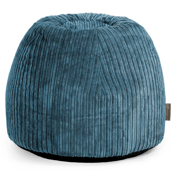 Tabouret Pouf de Coiffeuse - Côtelé Bleu Marine 01
