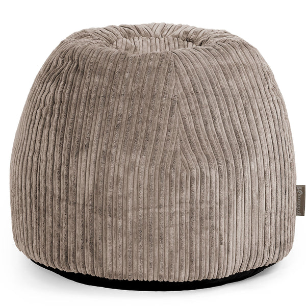 Tabouret Pouf de Coiffeuse - Côtelé Grège 01