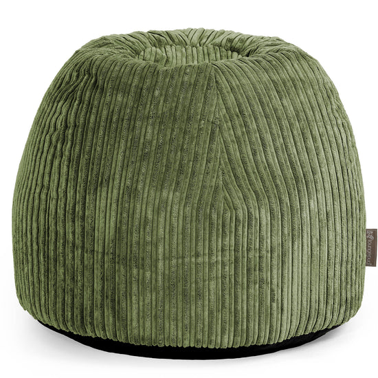 Tabouret Pouf de Coiffeuse - Côtelé Vert Forêt 01
