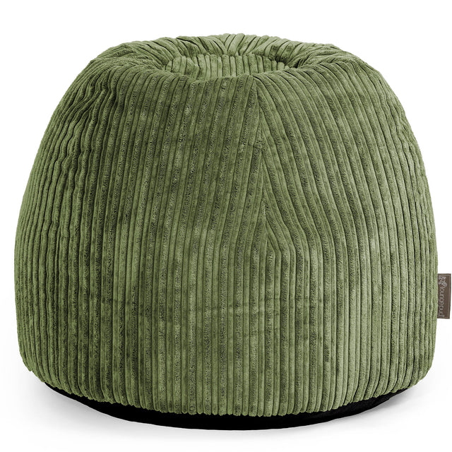 Tabouret Pouf de Coiffeuse - Côtelé Vert Forêt 01
