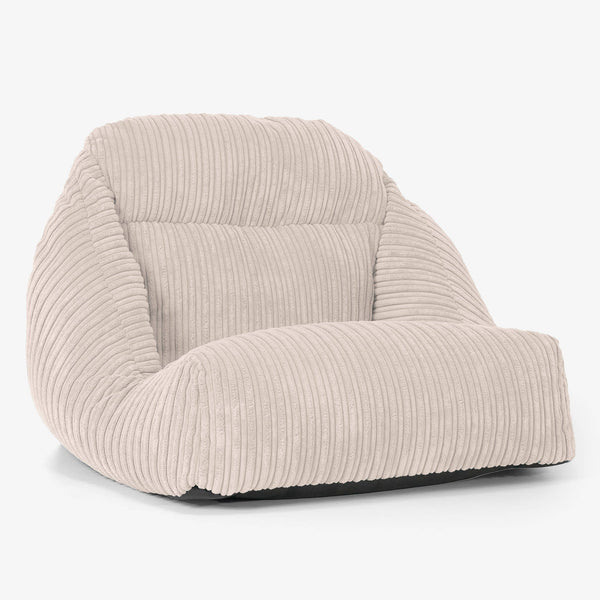 Fauteuil Pouf de Sol Aya - Côtelé Ivoire 01