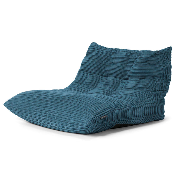 Fauteuil Pouf de Sol Noah - Côtelé Bleu Marine 01