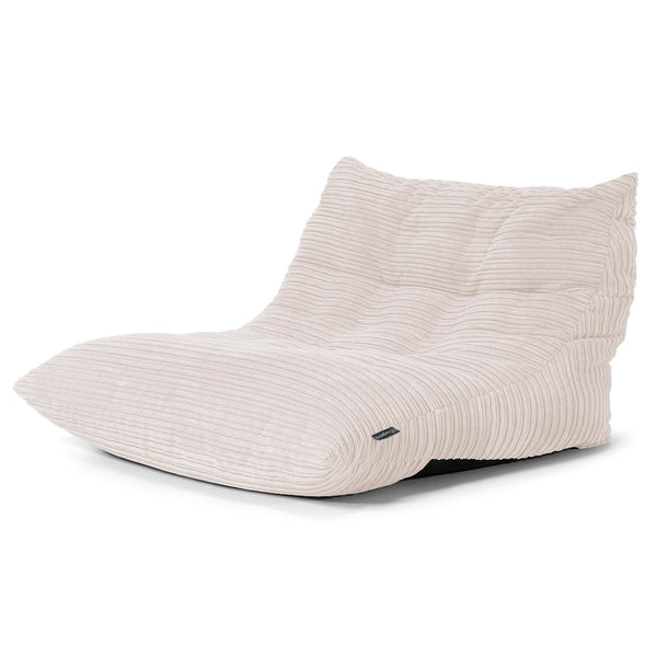 Fauteuil Pouf de Sol Noah - Côtelé Ivoire 01