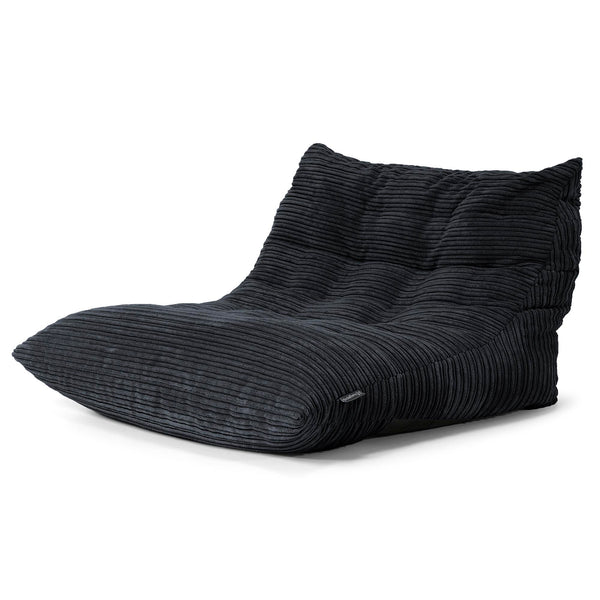 Fauteuil Pouf de Sol Noah - Côtelé Noir 01