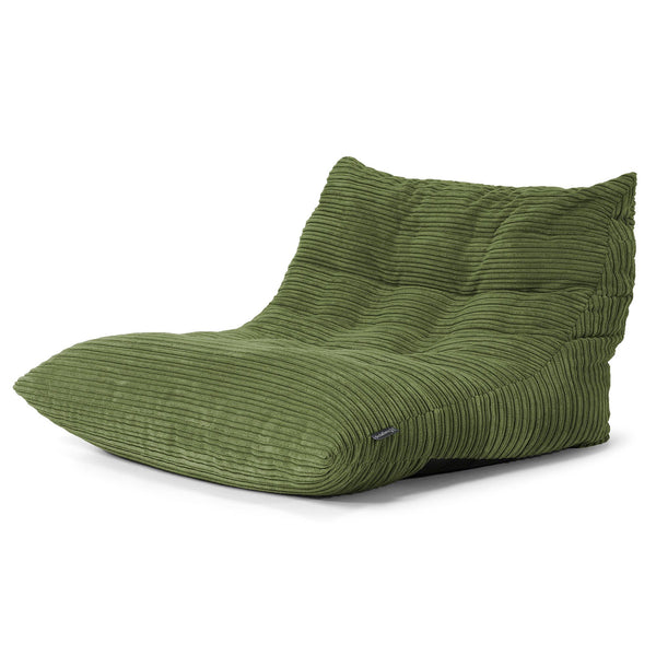 Fauteuil Pouf de Sol Noah - Côtelé Vert Forêt 01
