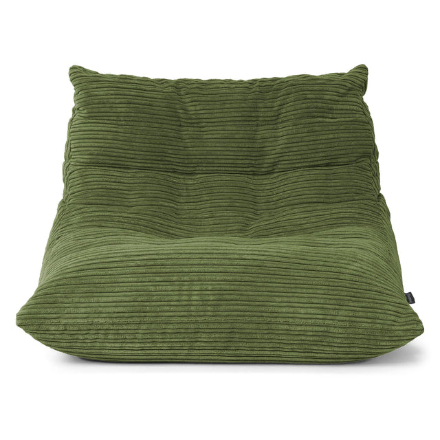 Fauteuil Pouf de Sol Noah - Côtelé Vert Forêt 01