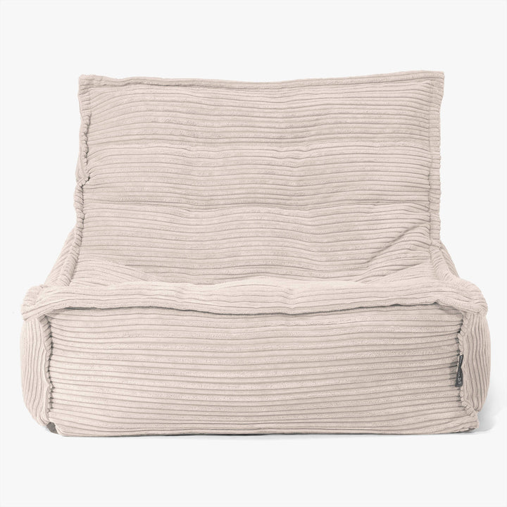 Fauteuil Pouf de Sol Oliver - Côtelé Ivoire 02