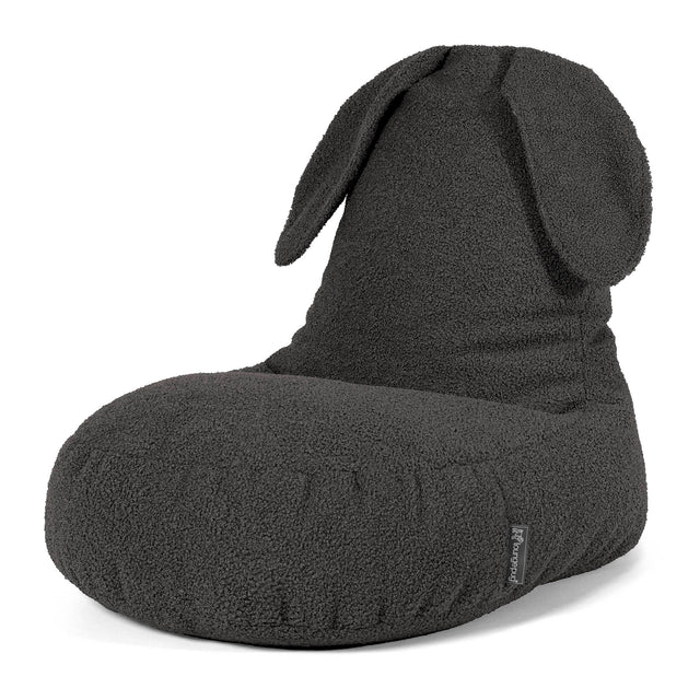 Fauteuil Pouf Enfant Animal Lapin 2-6 ans - Bouclé Anthracite 01