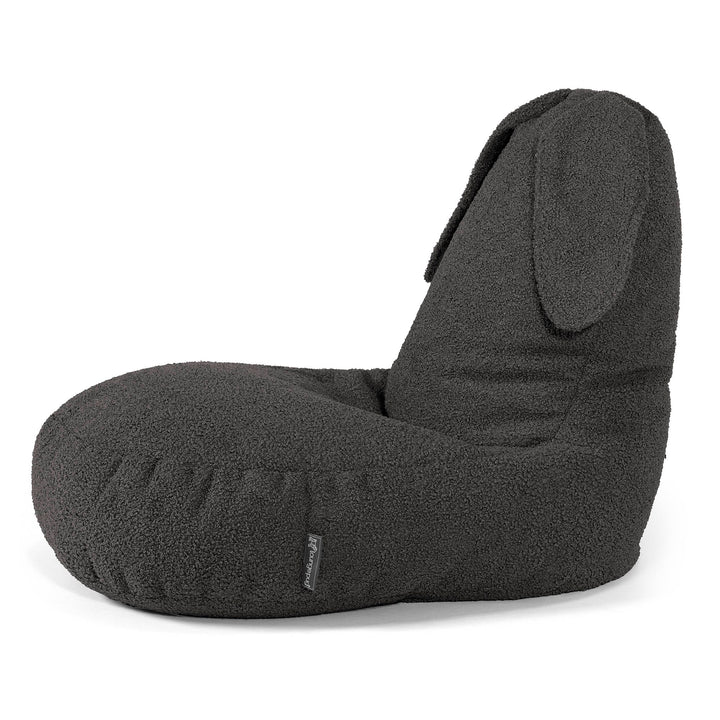 Fauteuil Pouf Enfant Animal Lapin 2-6 ans - Bouclé Anthracite 02