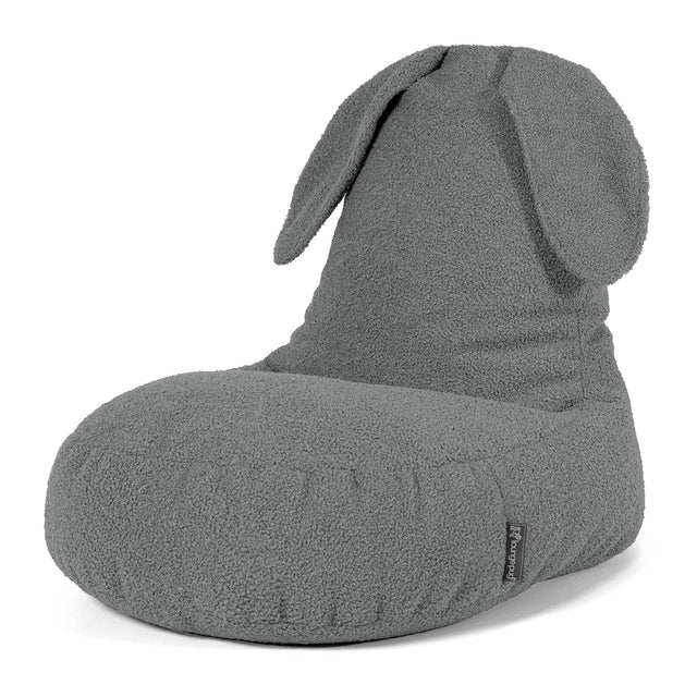 Fauteuil Pouf Enfant Animal Lapin 2-6 ans - Bouclé Gris 01