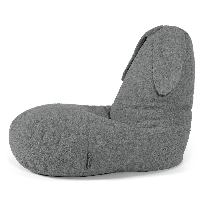 Fauteuil Pouf Enfant Animal Lapin 2-6 ans - Bouclé Gris 02