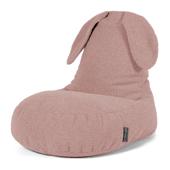 Fauteuil Pouf Enfant Animal Lapin 2-6 ans - Bouclé Rose 01