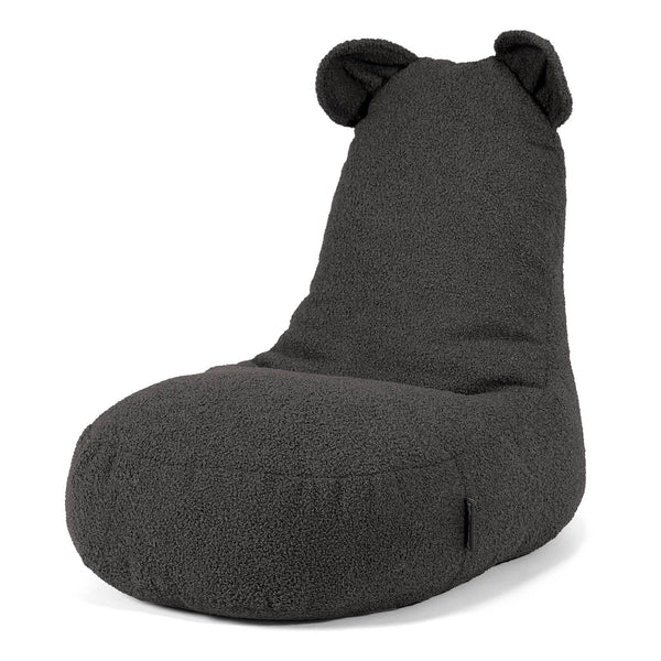 Fauteuil Pouf Enfant Animal Ourson 2-6 ans - Bouclé Anthracite 01