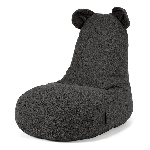 Fauteuil Pouf Enfant Animal Ourson 2-6 ans - Bouclé Anthracite 01