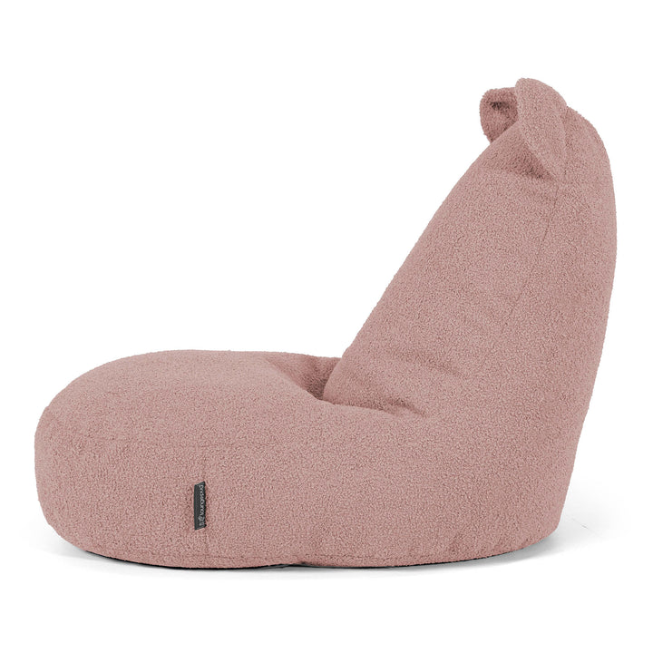 Fauteuil Pouf Enfant Animal Ourson 2-6 ans - Bouclé Rose 02