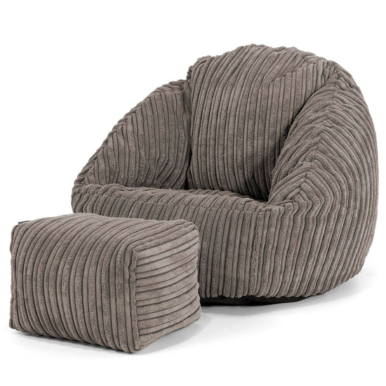 Pouf Chaise Bubble pour Enfants 1-3 ans - Côtelé Anthracite 02