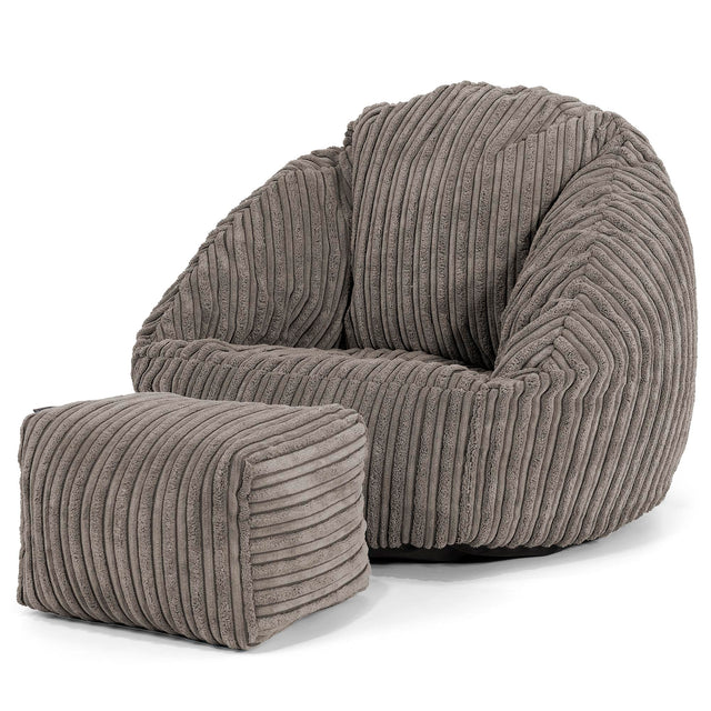 Pouf Chaise Bubble pour Enfants 1-3 ans - Côtelé Anthracite 02