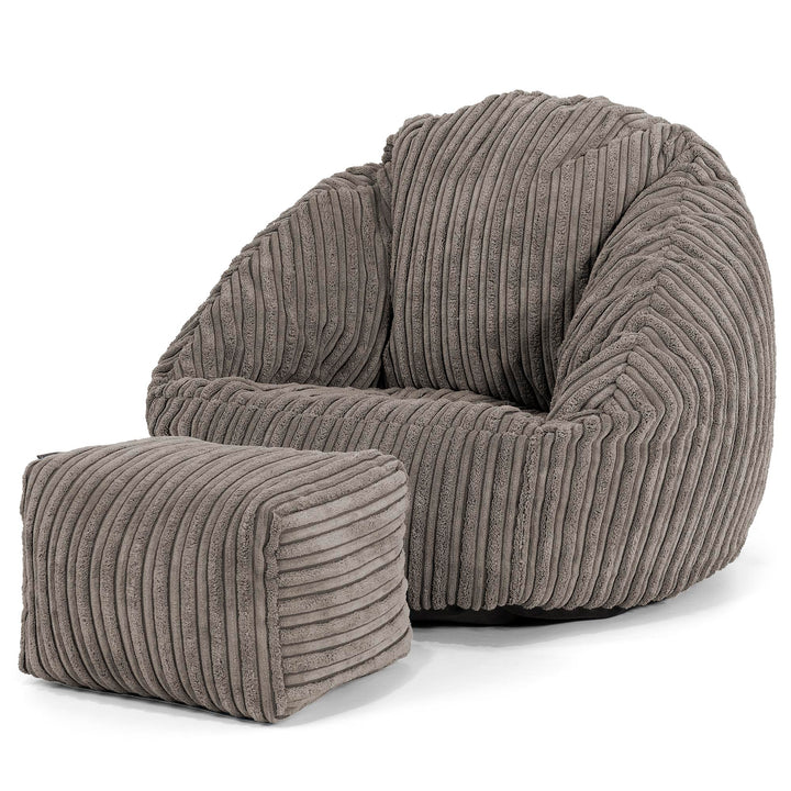 Pouf Chaise Bubble pour Enfants 1-3 ans - Côtelé Anthracite 02