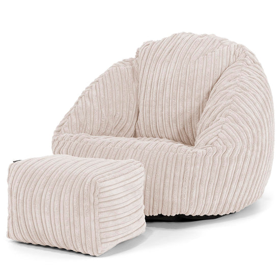 Pouf Chaise Bubble pour Enfants 1-3 ans - Côtelé Ivoire 02