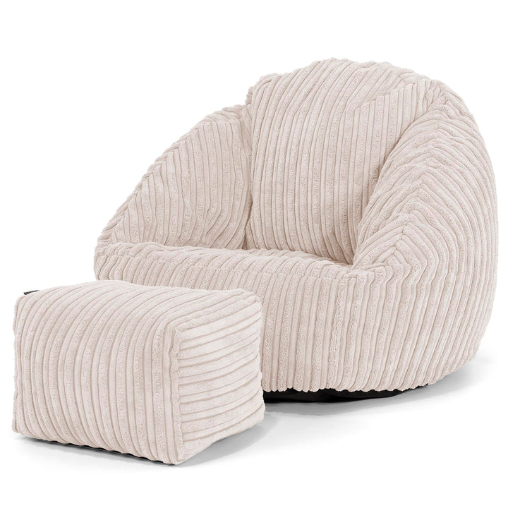 Pouf Chaise Bubble pour Enfants 1-3 ans - Côtelé Ivoire 02
