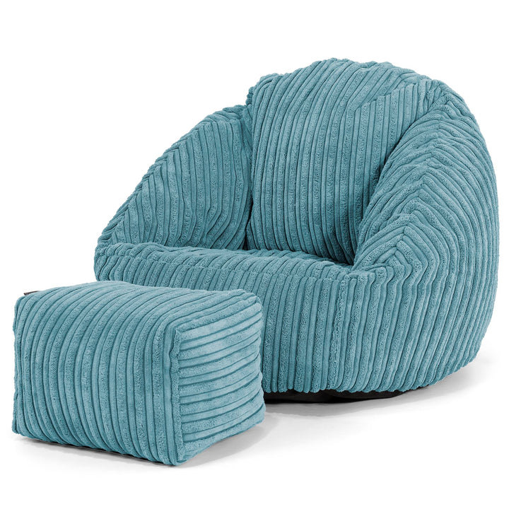 Pouf Chaise Bubble pour Enfants 1-3 ans - Côtelé Mer Égée 02