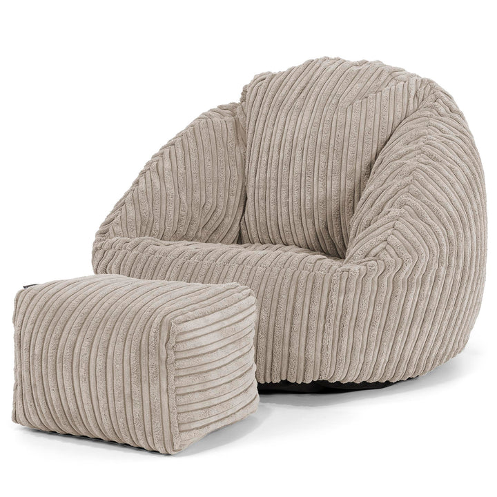 Pouf Chaise Bubble pour Enfants 1-3 ans - Côtelé Vison 02