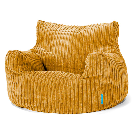Fauteuil Pouf Enfant 3-8 ans - Côtelé Miel doré 01