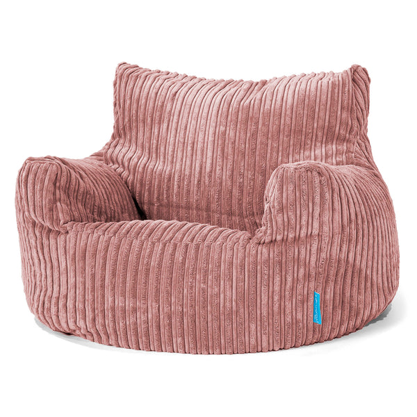 Fauteuil Pouf Enfant 3-8 ans - Côtelé Pêche 01