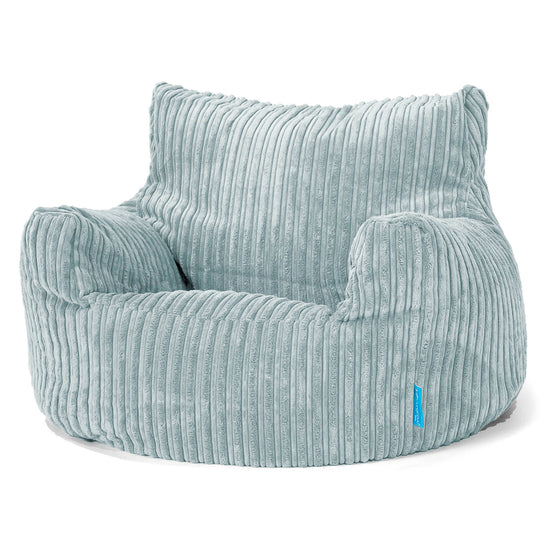 Fauteuil Pouf Enfant 3-8 ans - Côtelé Verte Menthe 01