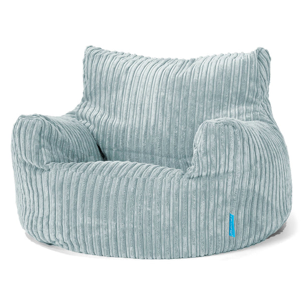 Fauteuil Pouf Enfant 3-8 ans - Côtelé Verte Menthe 01