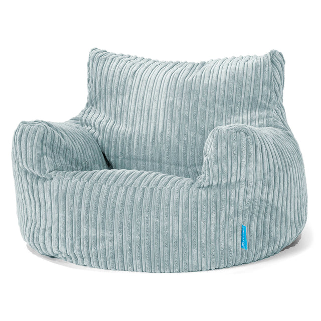 Fauteuil Pouf Enfant 3-8 ans - Côtelé Verte Menthe 01
