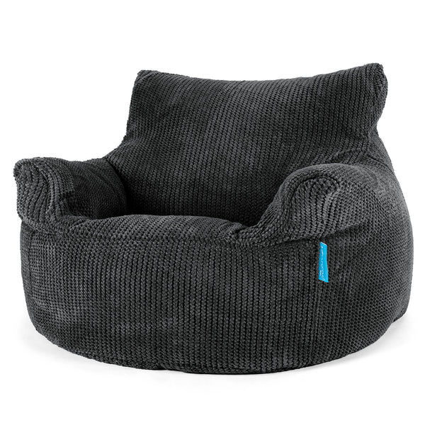 Fauteuil Pouf Enfant 3-8 ans - Pompon Noir 01