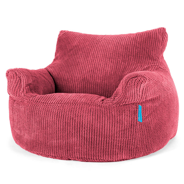 Fauteuil Pouf Enfant 3-8 ans - Pompon Rouge pastel 01