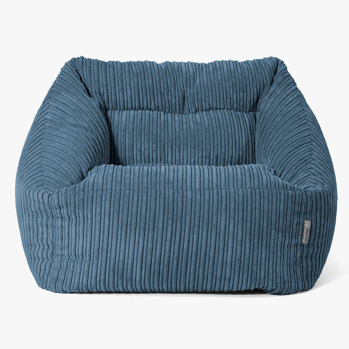 Fauteuil Pouf Maya - Côtelé Bleu Marine 03