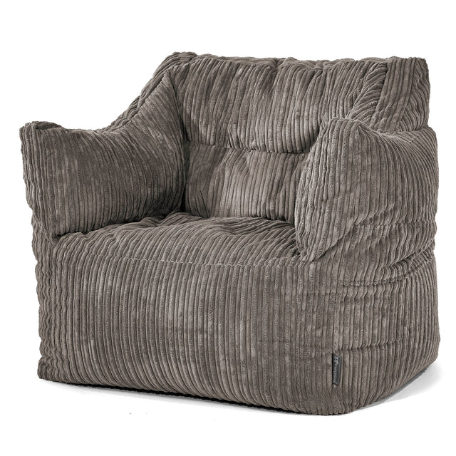 Fauteuil Pouf Victor - Côtelé Anthracite 01