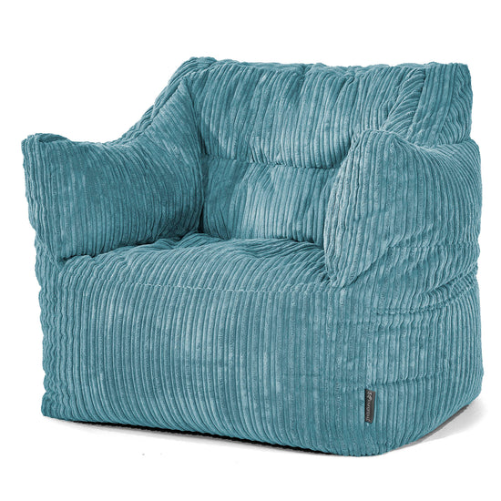 Fauteuil Pouf Victor - Côtelé Mer Égée 01