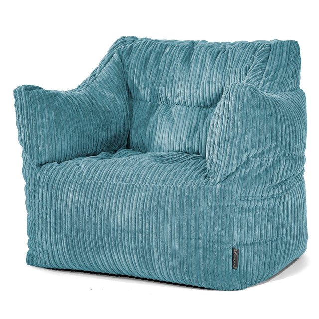 Fauteuil Pouf Victor - Côtelé Mer Égée 01