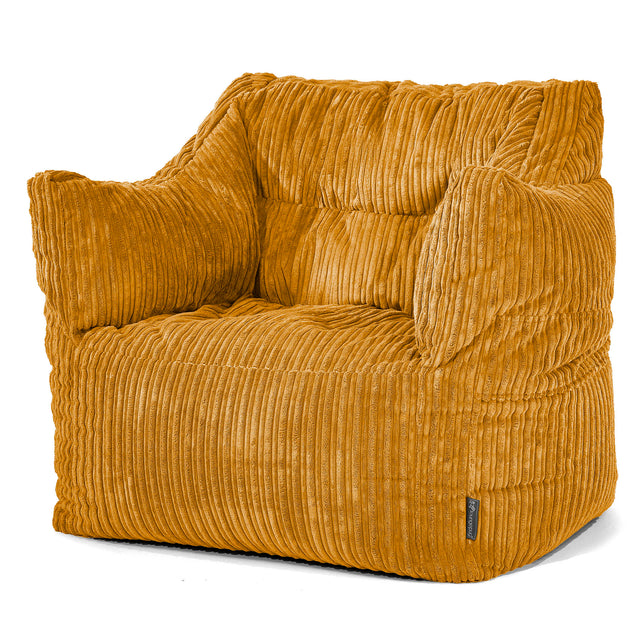 Fauteuil Pouf Victor - Côtelé Miel doré 01