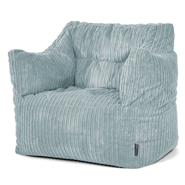Fauteuil Pouf Victor - Côtelé Vert Menthe 01