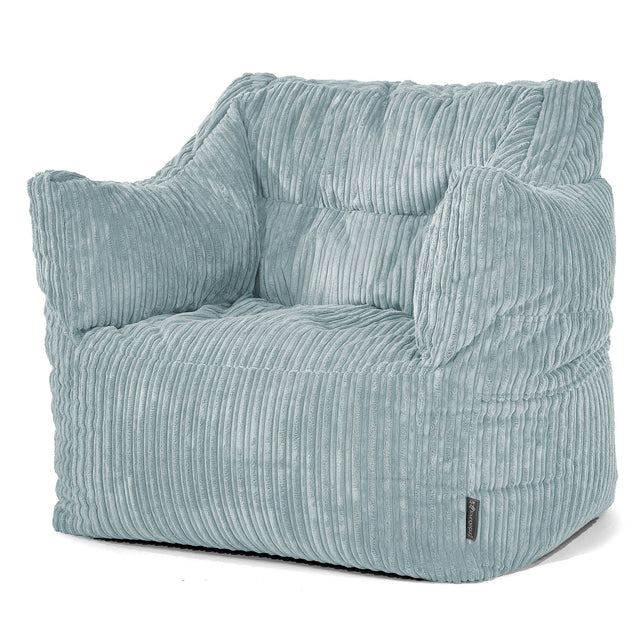 Fauteuil Pouf Victor - Côtelé Vert Menthe 01