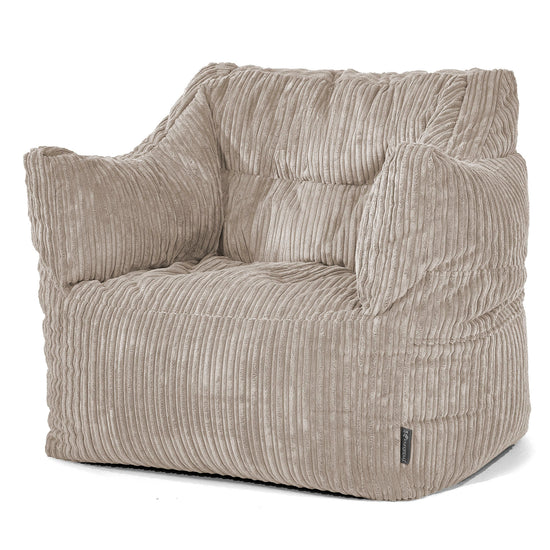 Fauteuil Pouf Victor - Côtelé Vison 01