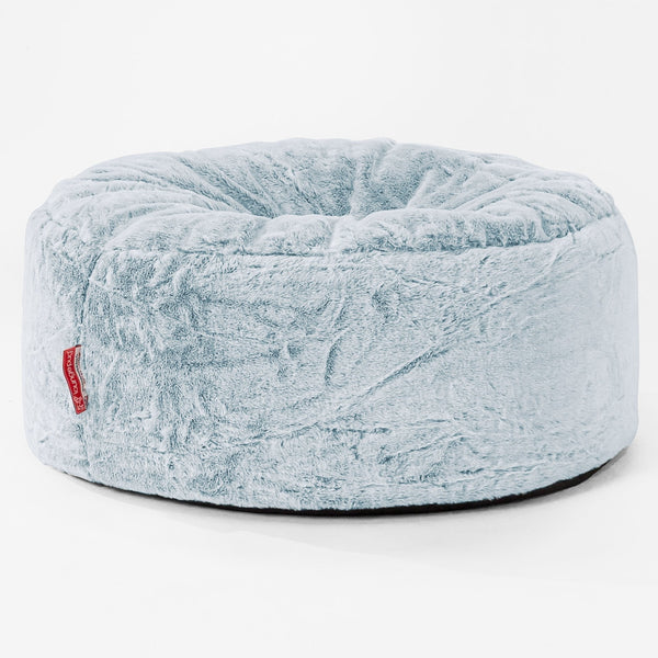 Pouf Design Rond Housse de Remplacement - Fausse Fourrure Lapin 01