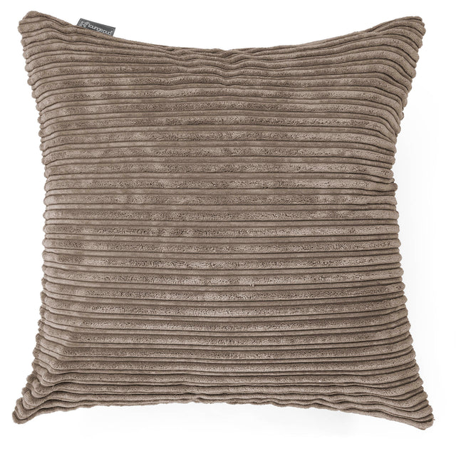 Grand Housse de Coussin 70 x 70cm - Côtelé Grège 01
