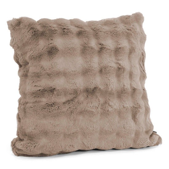 Grand Housse de Coussin 70 x 70cm - Fausse Fourrure à Bulles Vison 02