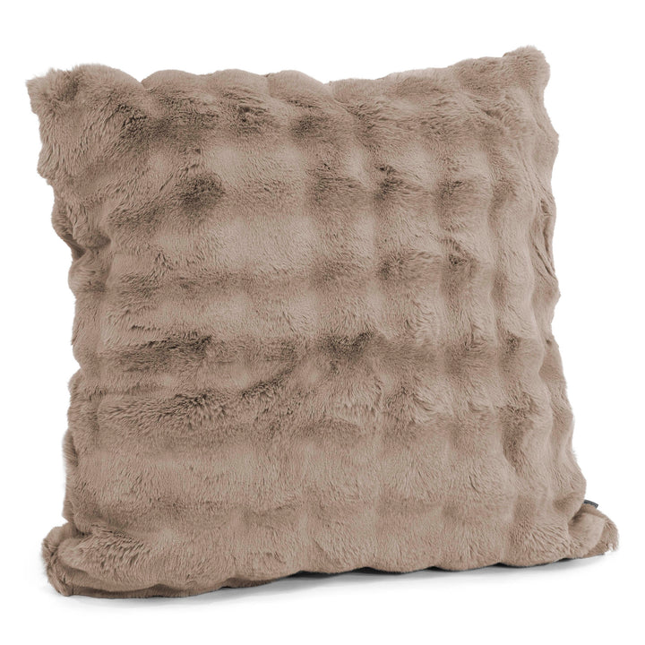Grand Housse de Coussin 70 x 70cm - Fausse Fourrure à Bulles Vison 02
