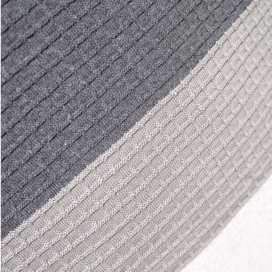 Grand Housse de Coussin 70 x 70cm - Tricoté Colourblock Gris 03